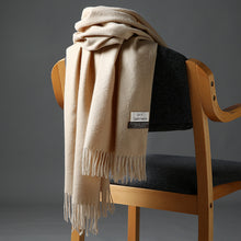 Load image into Gallery viewer, Korean Style Cashmere Scarf Warm Scarf Thickened Tassel Female All-Match Dual-Use Solid Color Talma Autumn and Winter