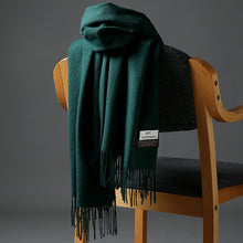 Load image into Gallery viewer, Korean Style Cashmere Scarf Warm Scarf Thickened Tassel Female All-Match Dual-Use Solid Color Talma Autumn and Winter