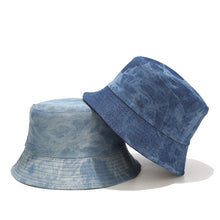 Load image into Gallery viewer, Washed-out Vintage Tie-Dyed Bucket Hat Women's Denim Double-Sided Wear Bucket Hat Outdoor Sun Hat