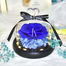 Load image into Gallery viewer, Preserved Fresh Flower Gift Christmas Valentine's Day Creative Gift Glass Cover Rose Dried Flower