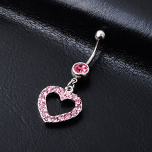 Load image into Gallery viewer, Diamond Heart-Shaped Navel Ring Navel Stud Wholesale Belly Dance Piercing Jewelry Belly Ring