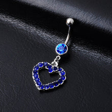 Load image into Gallery viewer, Diamond Heart-Shaped Navel Ring Navel Stud Wholesale Belly Dance Piercing Jewelry Belly Ring