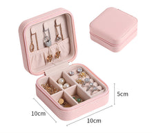 Load image into Gallery viewer, Jewelry Storage Box Portable Earrings Ring PU Leather Holders Case