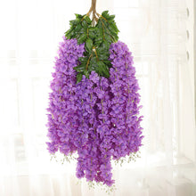 Load image into Gallery viewer, 10pcs Wisteria Artificial Flowers Hanging Garland Vine Rattan Fake Flower String Silk Flowers for Home Garden Wedding Decoration