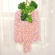 Load image into Gallery viewer, 10pcs Wisteria Artificial Flowers Hanging Garland Vine Rattan Fake Flower String Silk Flowers for Home Garden Wedding Decoration