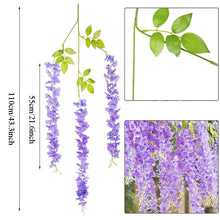 Load image into Gallery viewer, 10pcs Wisteria Artificial Flowers Hanging Garland Vine Rattan Fake Flower String Silk Flowers for Home Garden Wedding Decoration