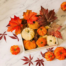 Load image into Gallery viewer, 12pcs Artificial Pumpkin Velvet Plush Material Soft Fake Pumpkin Autumn Harvest Thanksgiving Halloween Decoration