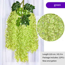 Load image into Gallery viewer, 12Pcs Wisteria Artificial Flower Rattan Wreath Arch Wedding Home Garden Office Decoration pendant Plant Wall Decoration