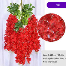 Load image into Gallery viewer, 12Pcs Wisteria Artificial Flower Rattan Wreath Arch Wedding Home Garden Office Decoration pendant Plant Wall Decoration