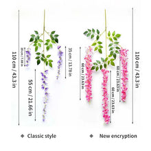 Load image into Gallery viewer, 12Pcs Wisteria Artificial Flower Rattan Wreath Arch Wedding Home Garden Office Decoration pendant Plant Wall Decoration