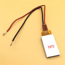 Load image into Gallery viewer, 12V 70 degrees to 200 degrees thermostat PTC aluminum shell ceramic heater heating plate heat preservation and antifreeze