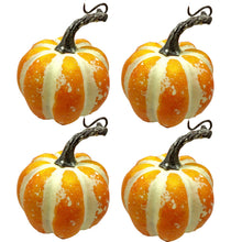 Load image into Gallery viewer, 12pcs Artificial Pumpkin Velvet Plush Material Soft Fake Pumpkin Autumn Harvest Thanksgiving Halloween Decoration