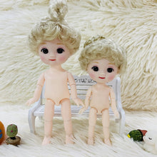 Load image into Gallery viewer, 13/16CM Doll 13 Movable Jointed Bjd Dolls Cute Face Brown Eyeball Mini Naked Body DIY Toy Dolls with Shoes for Children Gifts