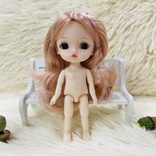 Load image into Gallery viewer, 13/16CM Doll 13 Movable Jointed Bjd Dolls Cute Face Brown Eyeball Mini Naked Body DIY Toy Dolls with Shoes for Children Gifts