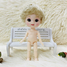 Load image into Gallery viewer, 13/16CM Doll 13 Movable Jointed Bjd Dolls Cute Face Brown Eyeball Mini Naked Body DIY Toy Dolls with Shoes for Children Gifts