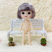 Load image into Gallery viewer, 13/16CM Doll 13 Movable Jointed Bjd Dolls Cute Face Brown Eyeball Mini Naked Body DIY Toy Dolls with Shoes for Children Gifts