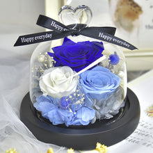Load image into Gallery viewer, Preserved Fresh Flower Gift Christmas Valentine's Day Creative Gift Glass Cover Rose Dried Flower