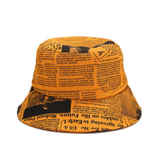 Load image into Gallery viewer, INS Bucket Hat Men and Women Creativity Distressed Newspaper Pattern Printing Bucket Hat Street Trend Wide-Brimmed Sunhat Leisure