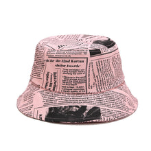 Load image into Gallery viewer, INS Bucket Hat Men and Women Creativity Distressed Newspaper Pattern Printing Bucket Hat Street Trend Wide-Brimmed Sunhat Leisure