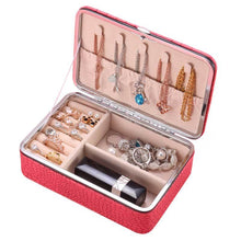 Load image into Gallery viewer, Jewelry Storage Box PU Leather Travel Earrings Cosmetics Portable Holders Case