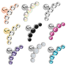 Load image into Gallery viewer, Stainless Steel Czech Diamond Stud Earrings Otica Ding Piercing Jewelry