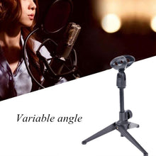 Load image into Gallery viewer, Practical Voice Overs Podcasts Adjustable Collapsible Tripod Stand Microphone Holder