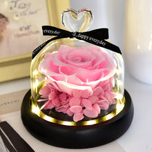 Load image into Gallery viewer, Preserved Fresh Flower Gift Christmas Valentine's Day Creative Gift Glass Cover Rose Dried Flower