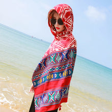 Load image into Gallery viewer, Summer Cotton and Linen Ethnic Style Travel Scarf Sunscreen Scarf Talma Women's Beach Scarf Printed Shawl New