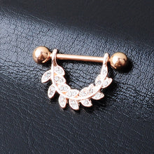 Load image into Gallery viewer, Diamond Nipple Nails Popular Piercing Jewelry Leaves Nipple Ring