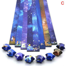 Load image into Gallery viewer, 136 X Folding Paper Lucky Star Paper Strip Sky Universe Pattern Origami Craft Handmade Home DIY Cards Gift Decoration