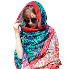 Load image into Gallery viewer, Summer Cotton and Linen Ethnic Style Travel Scarf Sunscreen Scarf Talma Women's Beach Scarf Printed Shawl New