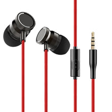 Load image into Gallery viewer, Metal in-ear wire control with wheat heavy bass headset computer mobile phone headset