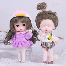 Load image into Gallery viewer, 13cm Doll 13 Movable Joints Boys Girls with Clothes OB11 Doll Curly Short Fake Cute Expression Mini 1/12 Doll Toy Girl Gift