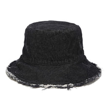 Load image into Gallery viewer, Washed-out Vintage Ripped Cowboy Hat Children Fashion Street Rough Selvedge Fisherman Hat Spring and Summer Outdoor Sun Hat