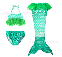Load image into Gallery viewer, Children Mermaid Tail Princess Mesh Swimsuit Split Bikini Set Three-Piece Set Swimwear