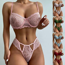 Load image into Gallery viewer, Women's Floral Lace Lingerie Sets Sexy Lace Bra and Panty Underwear Set