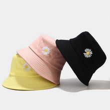 Load image into Gallery viewer, Macaron Color Small Daisy Flower Bucket Hat Female Japanese Little Fresh Sun Hat Summer Couple Bucket Hat