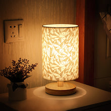Load image into Gallery viewer, Solid wood decoration remote control usb table lamp bedroom bedside study led night light