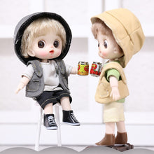Load image into Gallery viewer, 14CM Doll 12 Movable Joints Boy Girl OB11 Doll High Quality Curly Short Wig with Fashion Casual Suit Dolls Toys Gift for Girls