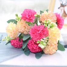 Load image into Gallery viewer, 15 flower head silk hydrangea artificial flower white wedding flowers small bouquet fake flower party DIY decoratio