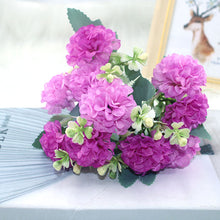 Load image into Gallery viewer, 15 flower head silk hydrangea artificial flower white wedding flowers small bouquet fake flower party DIY decoratio