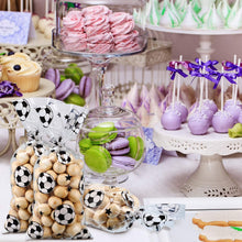 Load image into Gallery viewer, Soccer Party Favors Bag Heat Sealable Treat Candy Bags Goodie Bags Football Theme Gift Bags with Twist Ties for World Cup