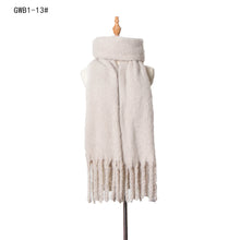 Load image into Gallery viewer, Season New Thick Tassel Circle Sand Solid Color Scarf Women's Thickened Men's Shawl
