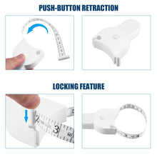Load image into Gallery viewer, 150cm/60 Inch Fitness Accurate Fitness Caliper Body Waist Chest Arms Legs Measuring Tape Retractable Ruler Measure
