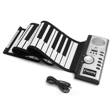 Load image into Gallery viewer, 61 Key Silicone Hand Roll Piano with Horn Children Beginner Folding Electronic Keyboard