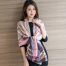 Load image into Gallery viewer, Women's Korean-Style Autumn and Winter Printing Silk Mulberry Silk Scarf Warm Shawl Scarf