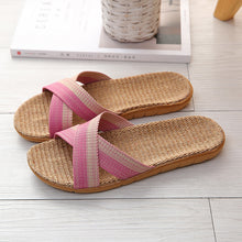 Load image into Gallery viewer, Slippers Linen Four Seasons Couple 'S Indoor Sweat-Absorbent Mute Lightweight Home Floor Slippers For Home Women