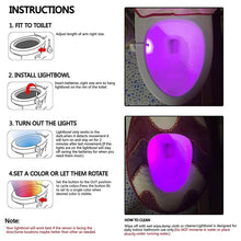Load image into Gallery viewer, Toilet Night Light Smart PIR Body Motion Sensor LED Toilet Seat Lamp Motion Activated Toilet bathroom Bowl Night lamp