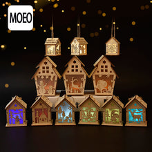 Load image into Gallery viewer, Christmas Decorations Glowing Cabin Snow House Christmas Tree Decorative Ornaments DIY Gift Window Decoration