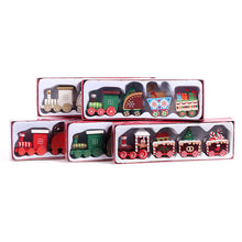 Load image into Gallery viewer, Christmas Decorations Wooden Four-Section Train Christmas Gifts for Children Window Desktop Decoration Cake